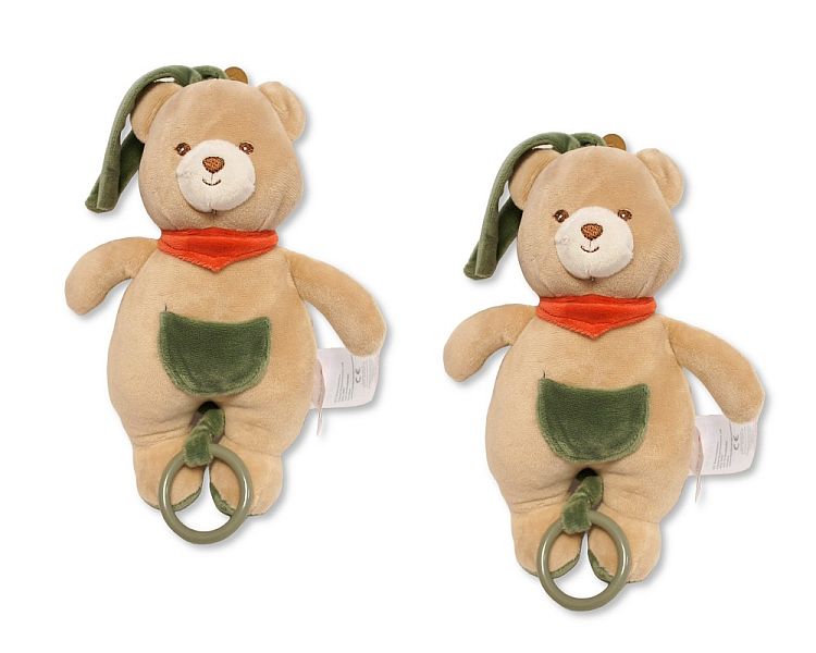 Baby Bear Musical Pull Toy with Pocket and Scarf (24cm) (PK6) PT-26-0020