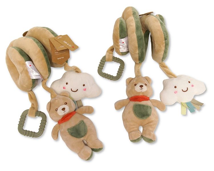 Baby Bear Activity Spiral with Rattle, Teether and Squeaker (30cm) (PK6) PT-26-0025