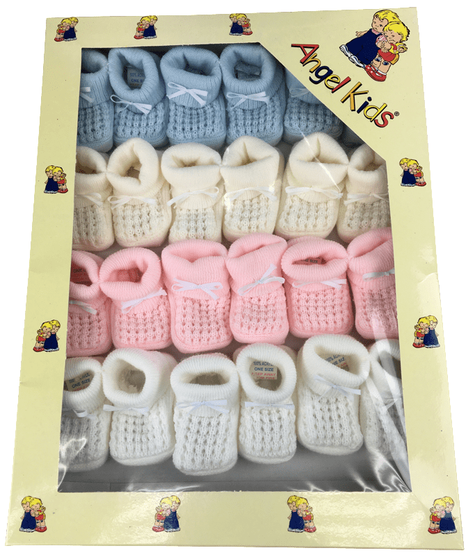 Baby  Bootees Assorted in a Box - Kidswholesale.co.uk