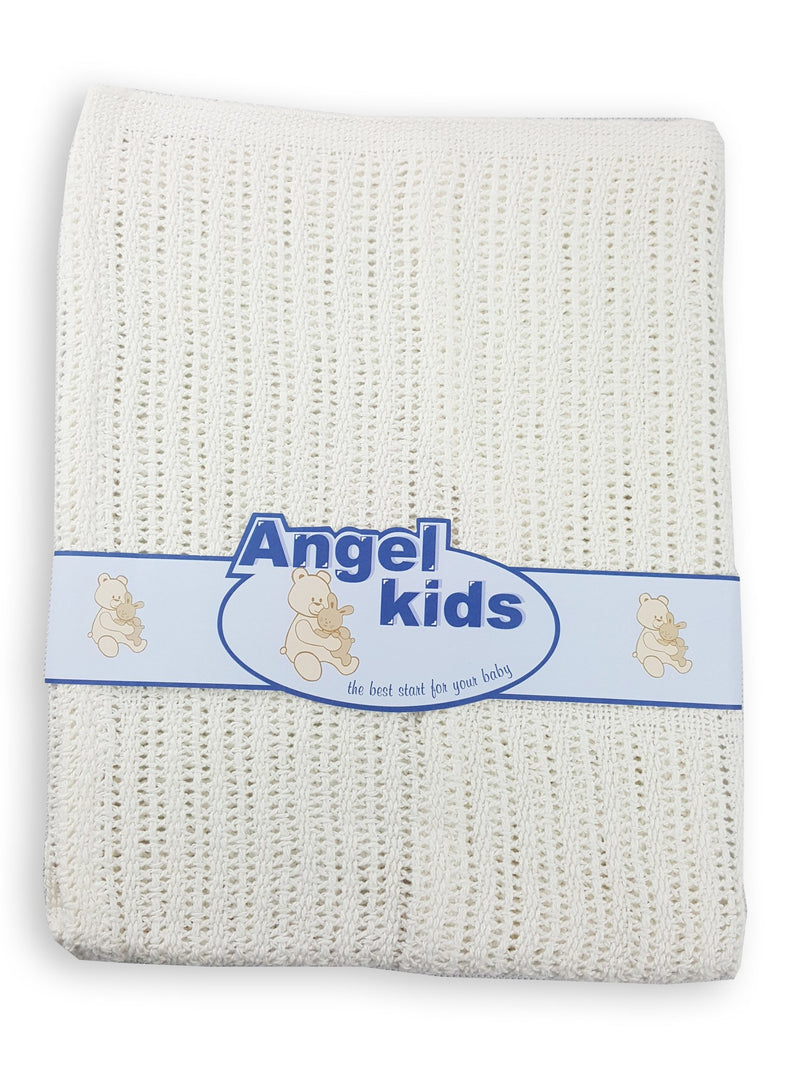 Cotton Cellular Pram Blanket-1095 - Kidswholesale.co.uk