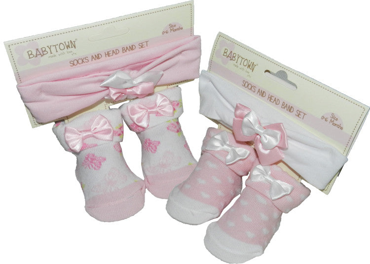 Baby Girls Headband and Socks Set