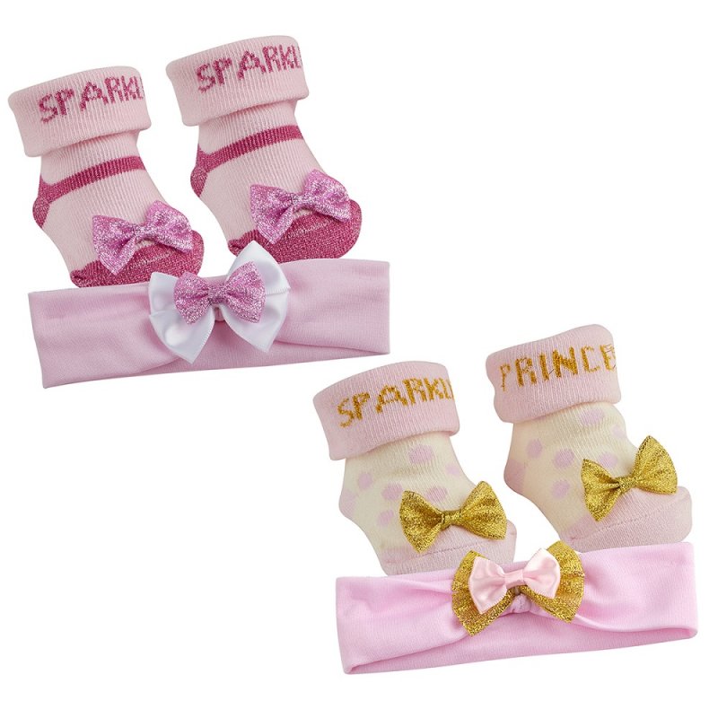 Baby sparkle Headband and Socks Set (0-12 months) 10c133