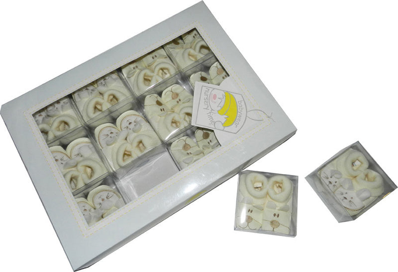 Booties Assorted in a Box -Cream Faces 