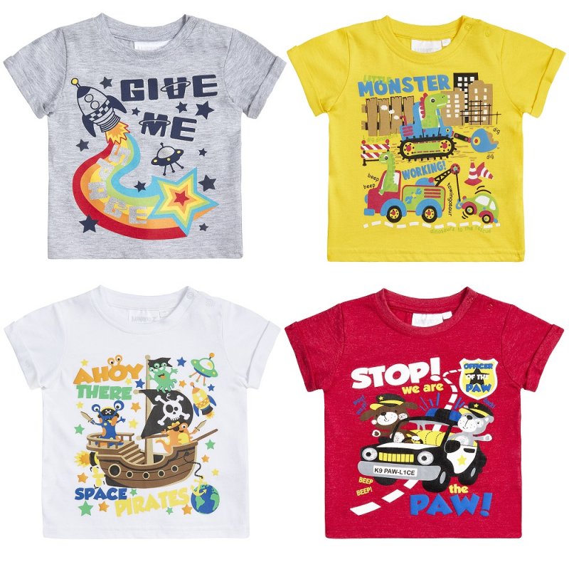 Baby Boys Printed T shirts (3-24 Months) (Pk20) 11C140