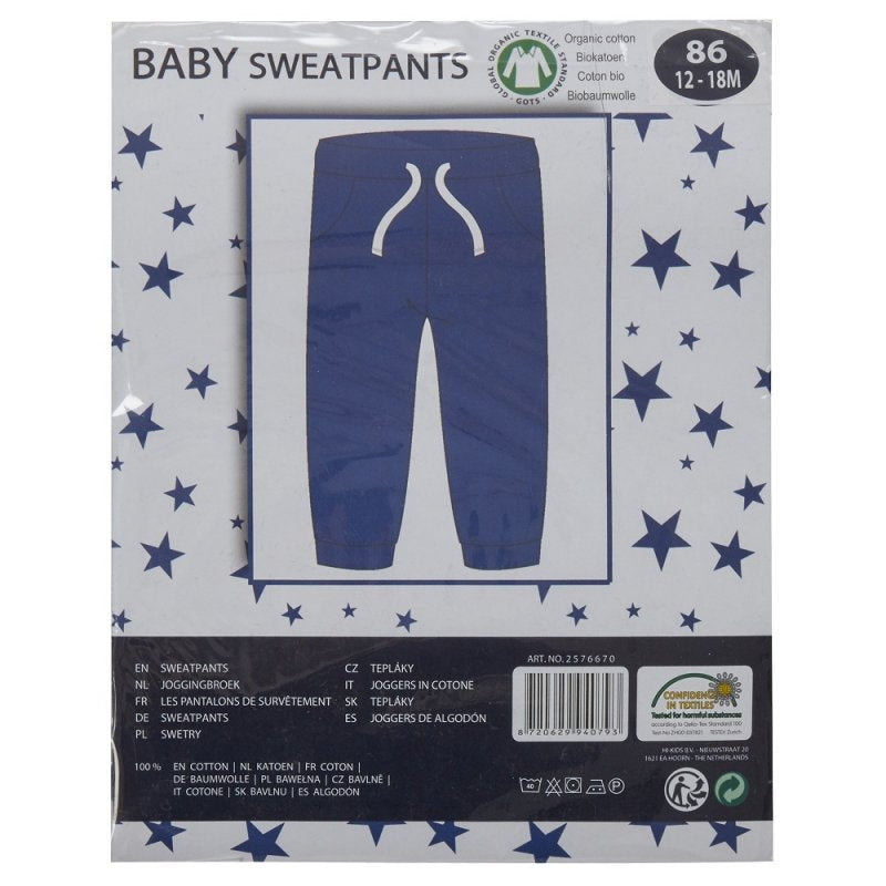 BABY ORGANIC COTTON JOG PANT-BLUE (3-18 MONTHS) (PK6) 12SL001