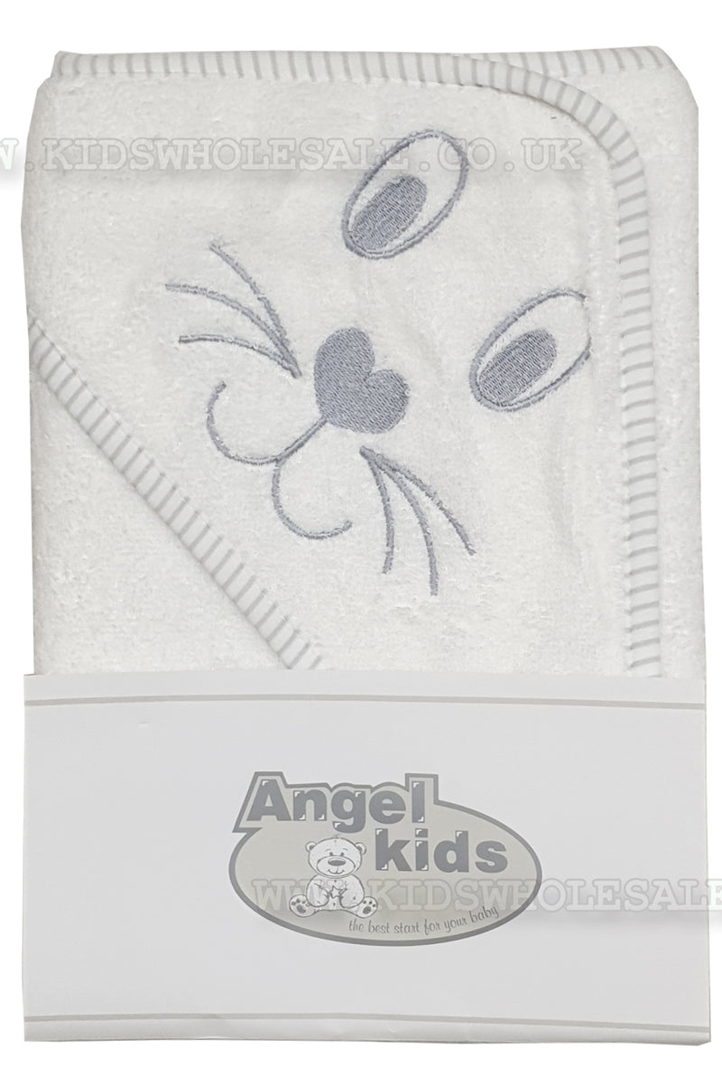 Baby Hooded Towel - Grey Cat (1399-g)