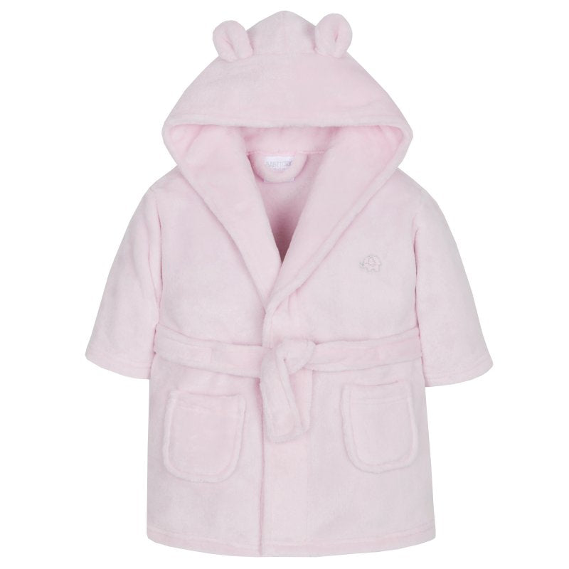 Girls Pink Super Soft Hooded Dressing Gown (0-6 Months)-18C203