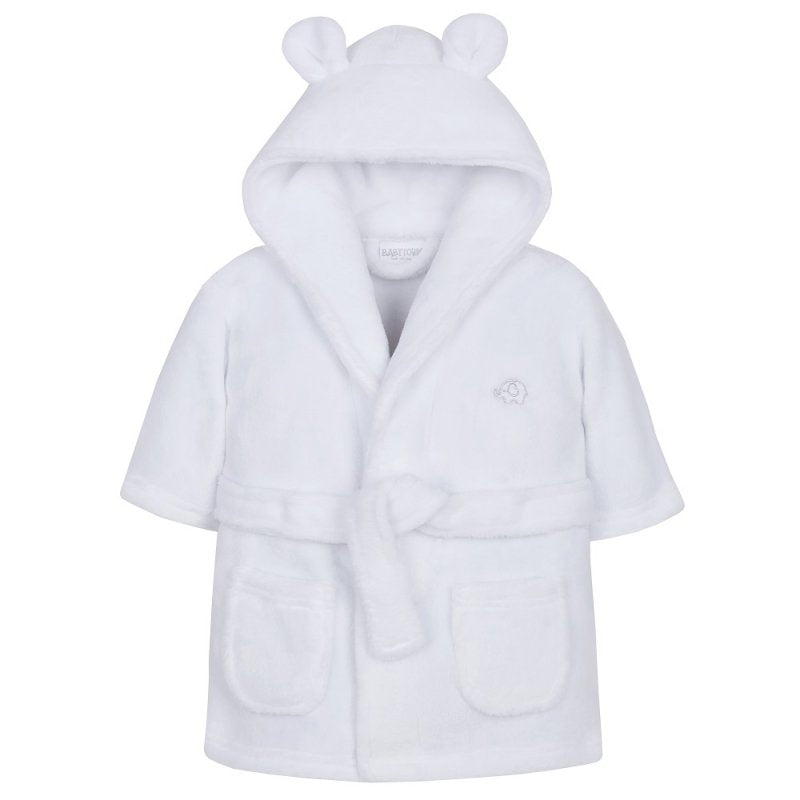 White Super Soft Hooded Dressing Gown (0-6 Months)-18C204