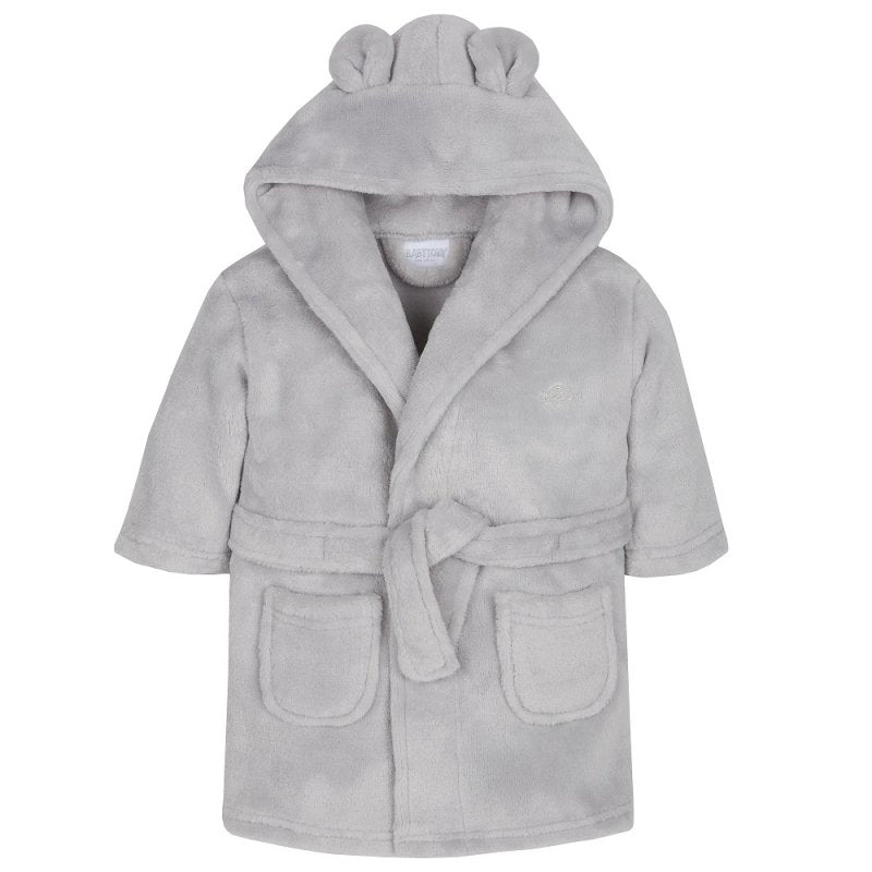 Silver Grey Super Soft Hooded Dressing Gown (0-6 Months)-18C509