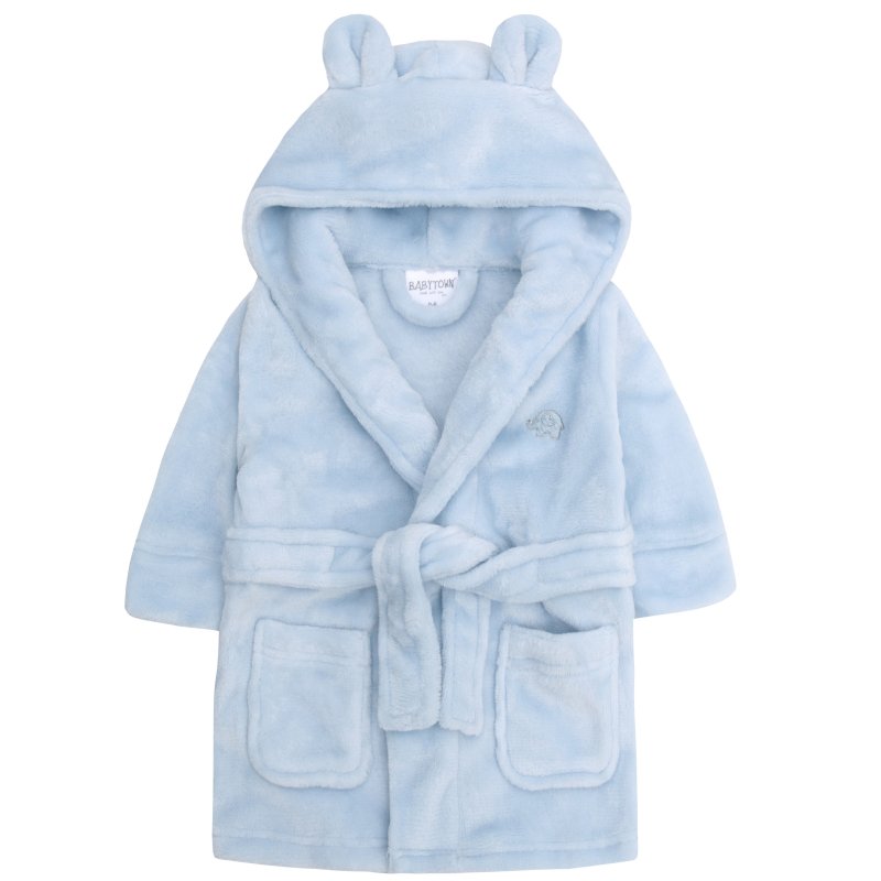 Boys Blue Super Soft Hooded Dressing Gown (6-24 Months)-18C205