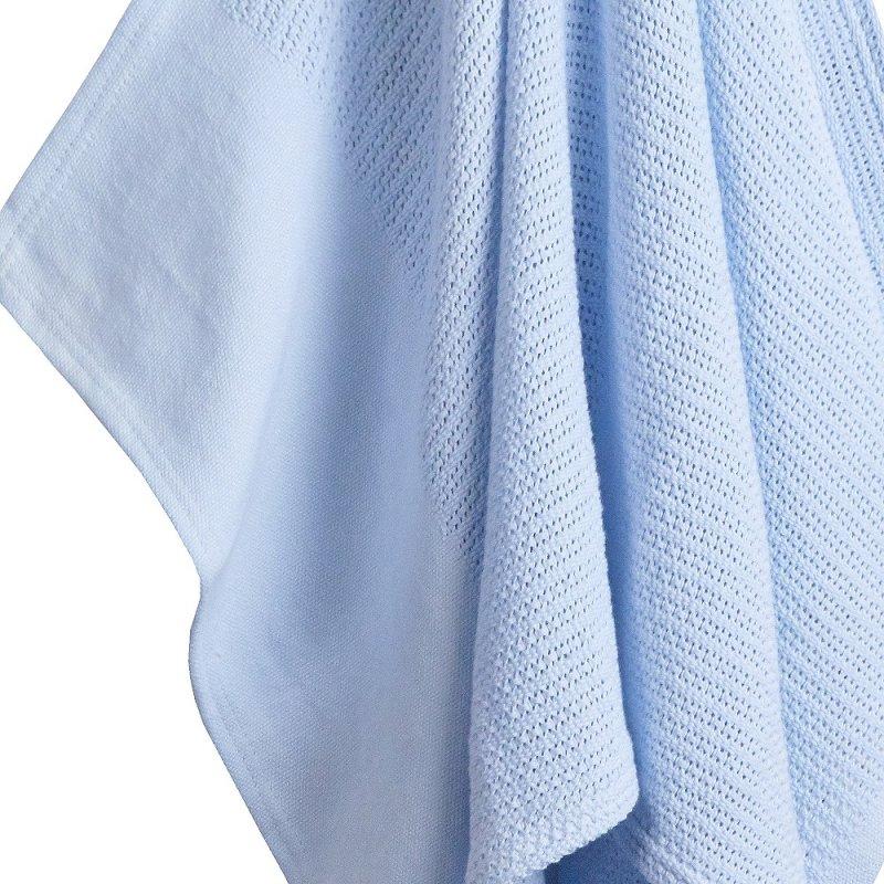 BABY SKY HEAVY KNIT CELLULAR PANEL BLANKET (70 X 110 CM) 19C215 - Kidswholesale.co.uk