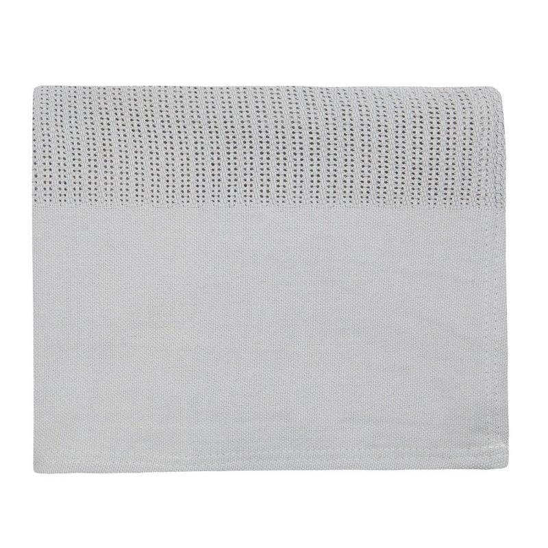Grey Knitted Cellular panel Blanket (70x110cm) 19C227g - Kidswholesale.co.uk
