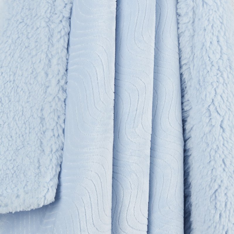 BABY LUXURY PLUSH BLANKET WITH SHERPA BACK- SKY - 19C229