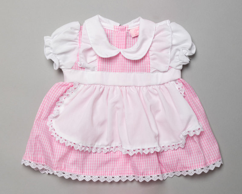 Baby Girls Set Gingham Apron Dress (0/9Months)-T20223A