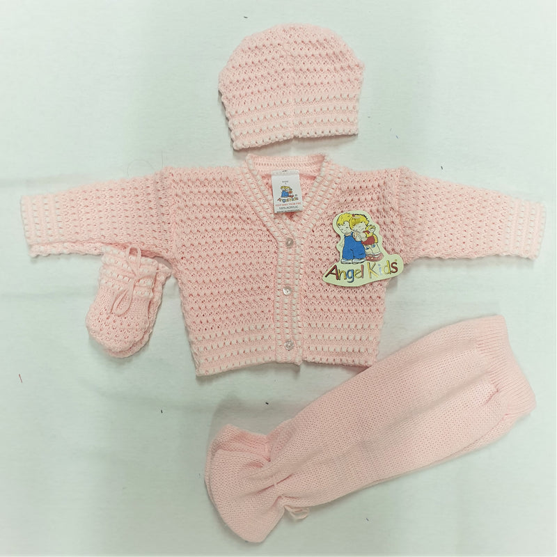 Baby Boxed 4 pcs Knitted Set - Pink/Blue ( 0-6 Months) 1037-BP