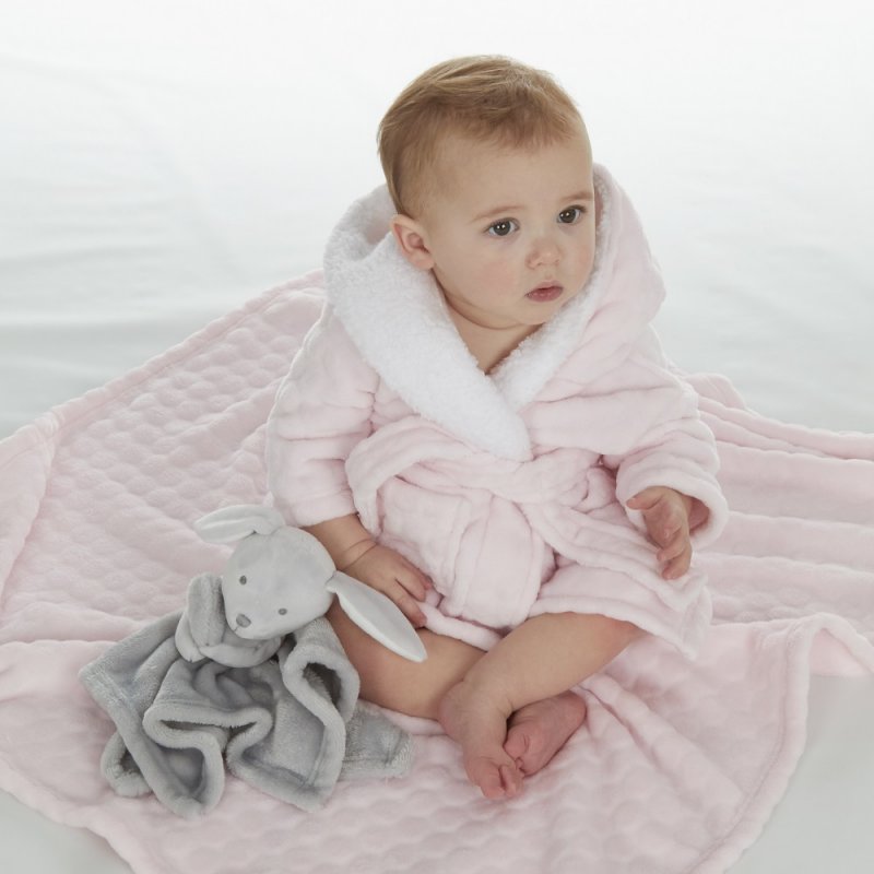 BABY EMBOSSED CIRCLES PLUSH BLANKET PINK 75 x 90 cm PK4 19C244