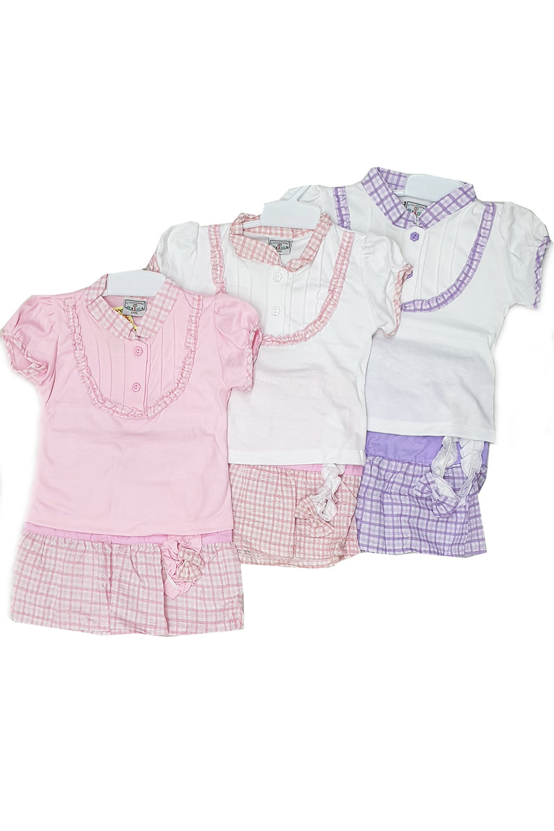 Girls 2pc Skirt Set - Checkered (PK12) (2-8years) 3716-950