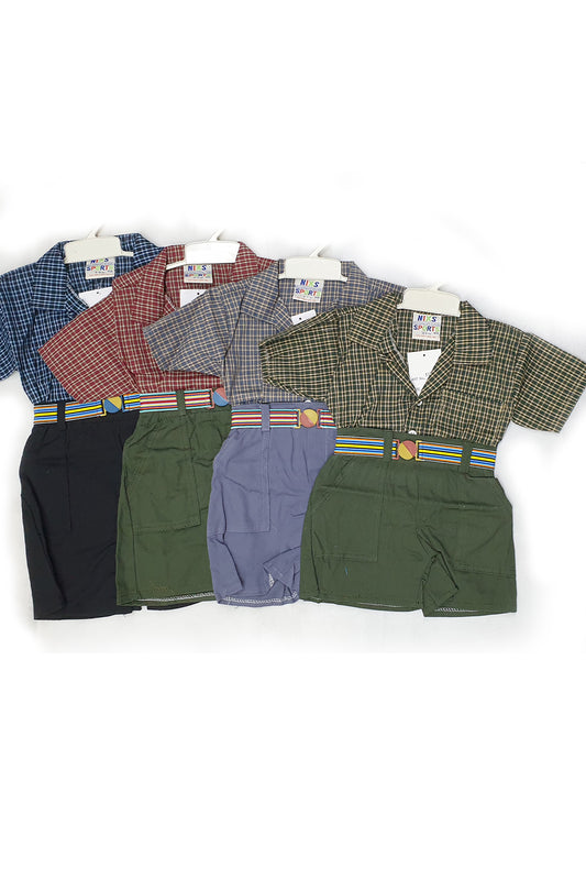 Boys 2pc Shorts Set - Small Check (PK16) (2-6years) 3778-1011