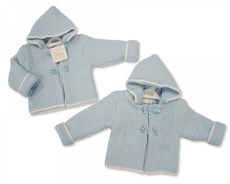Knitted Baby Boys Pram Coat - 628(Bw 1016-628) - Kidswholesale.co.uk