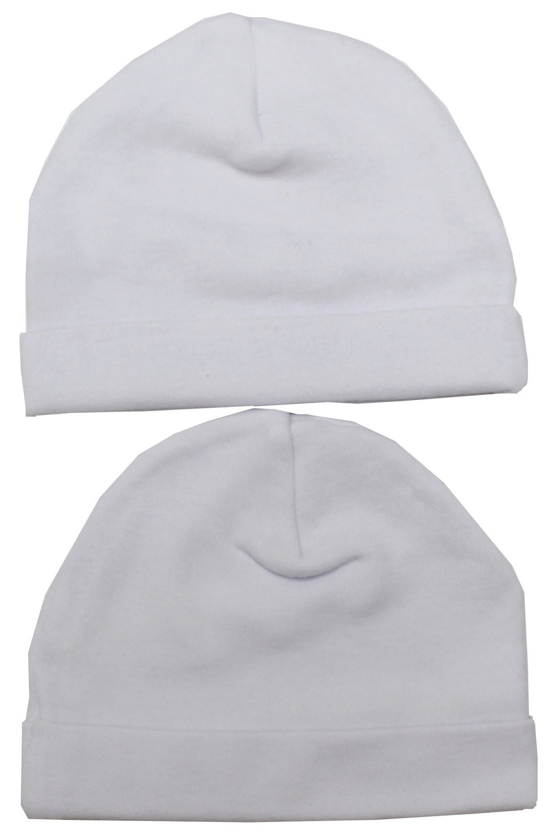Babies Hats Twin pack - White - NB-3 Months  (40JTC1049) - Kidswholesale.co.uk