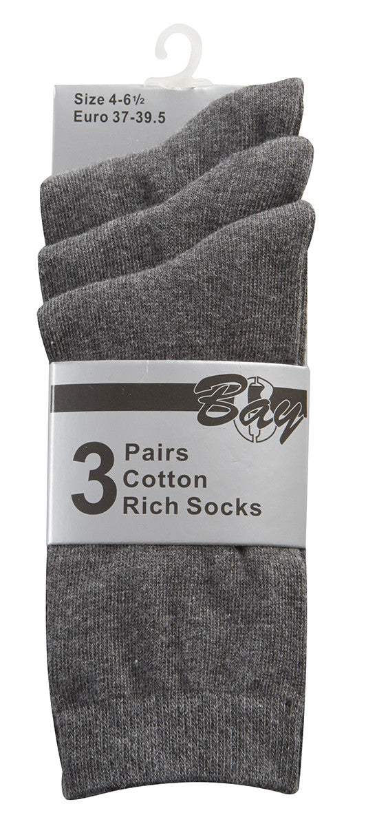 3 Pairs Plain Socks (42B102)