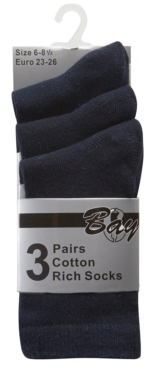 3 Pairs Plain Socks (42B102)