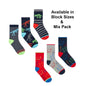 Boys 3 Pack Cotton Rich Design Socks - Dinosaur - Block & Mix - (42B591) - Kidswholesale.co.uk