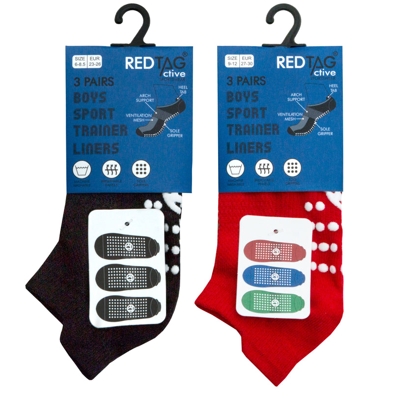 Boys 3 Pack Gym Socks With Grippers - (42B567) - Kidswholesale.co.uk
