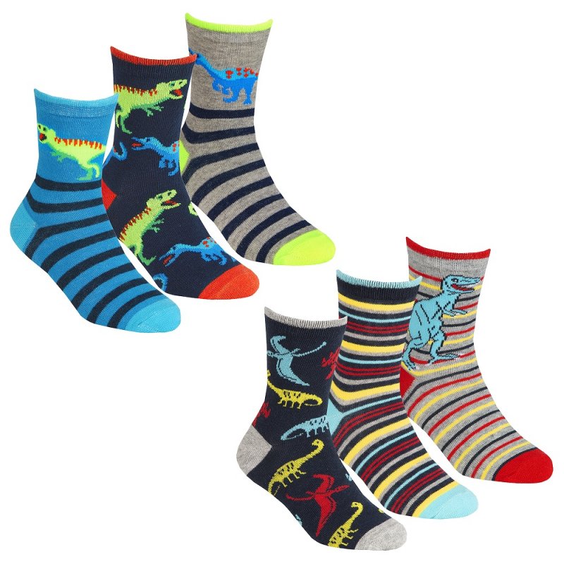 BOYS 3 PACK COTTON RICH DESIGN ANKLE SOCKS (ASSORTED SIZES) 42B687