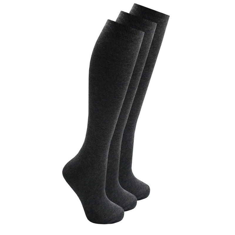 Grey Plain Knee High Socks 4 Pack of 3 Pairs (43B271) - Kidswholesale.co.uk