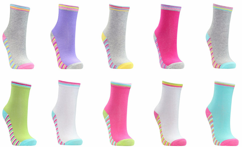Girls 5PK Heel and Toe Socks (43B305) - Kidswholesale.co.uk