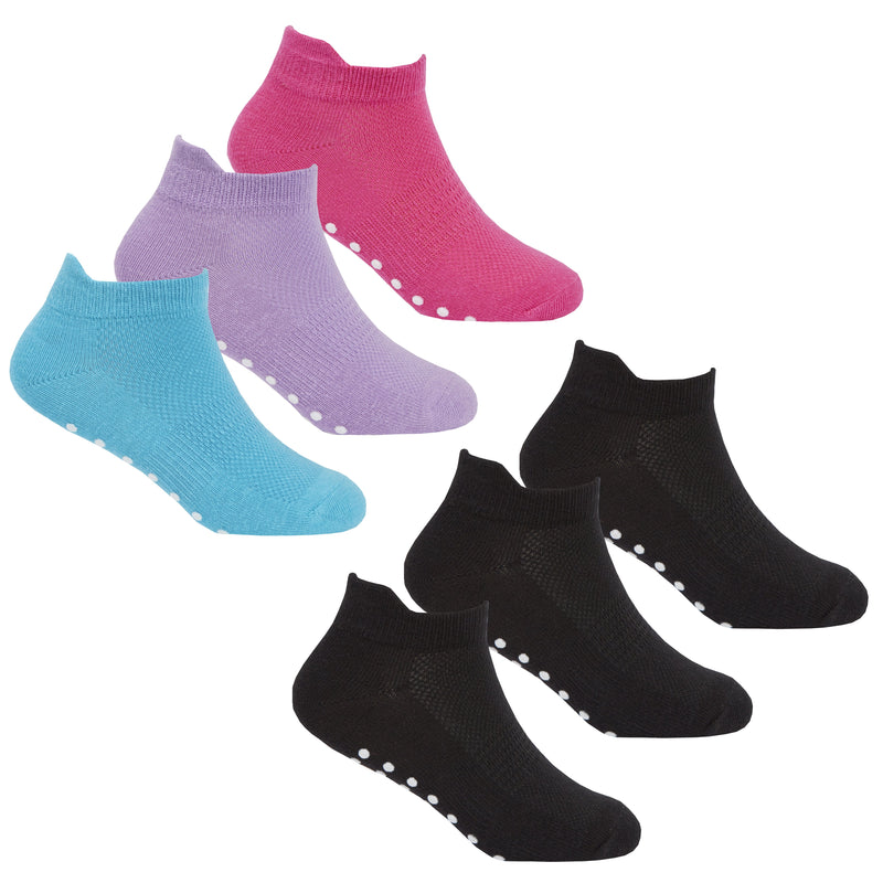 Girls 3 Pack Gym Socks With Grippers - (43B570) - Kidswholesale.co.uk