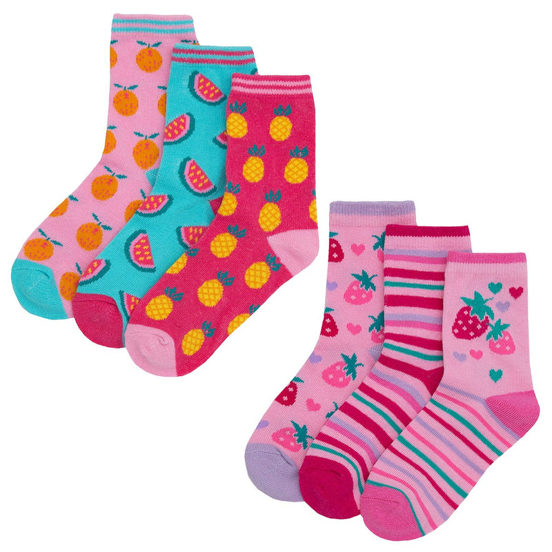 Girls 3 Pack Design Socks - Fruits - (43B499) - Kidswholesale.co.uk
