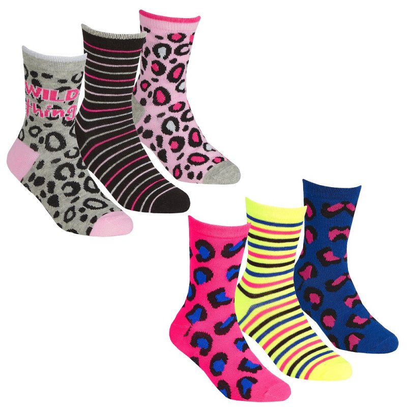 GIRLS 3 PACK COTTON RICH DESIGN ANKLE SOCKS (ASSORTED SIZES) 43B676