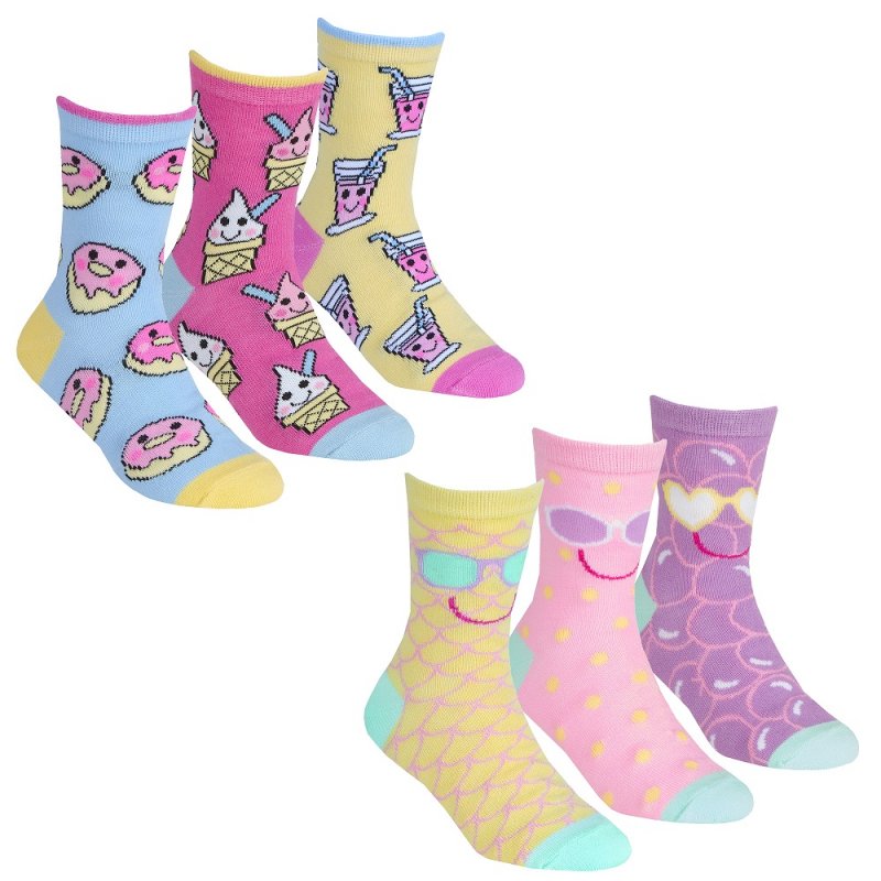 GIRLS 3 PACK COTTON RICH DESIGN ANKLE SOCKS (ASSORTED SIZES) 43B684