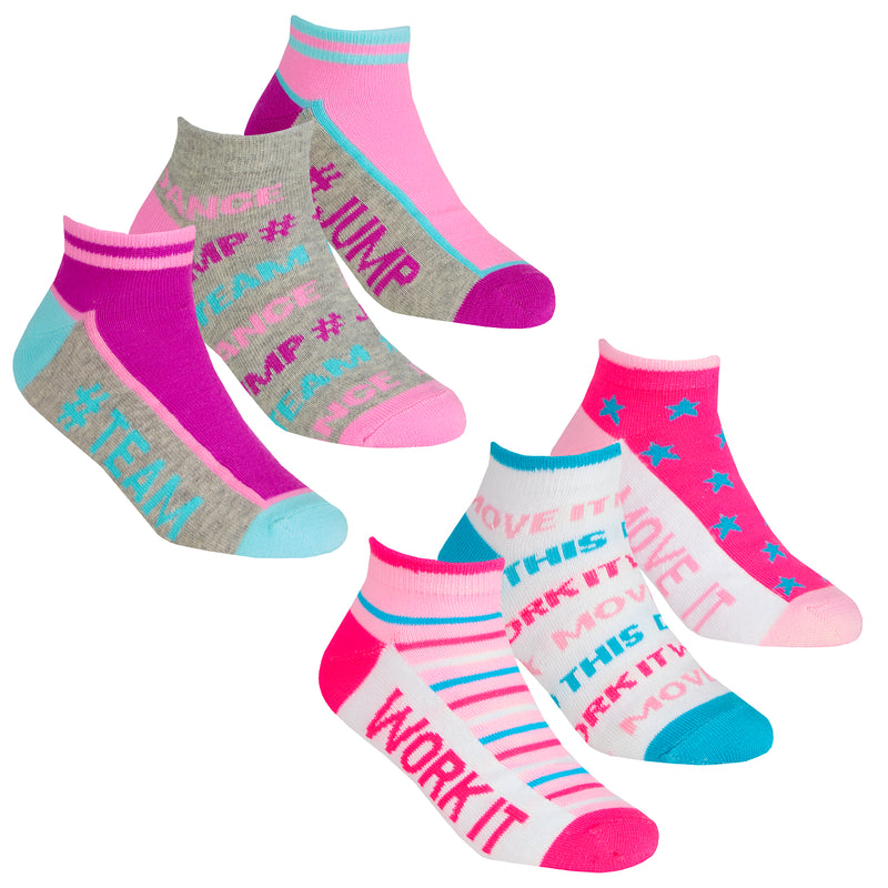 Girls 3 Pairs Design Trainer Liner Socks (Assorted Sizes) 43B690