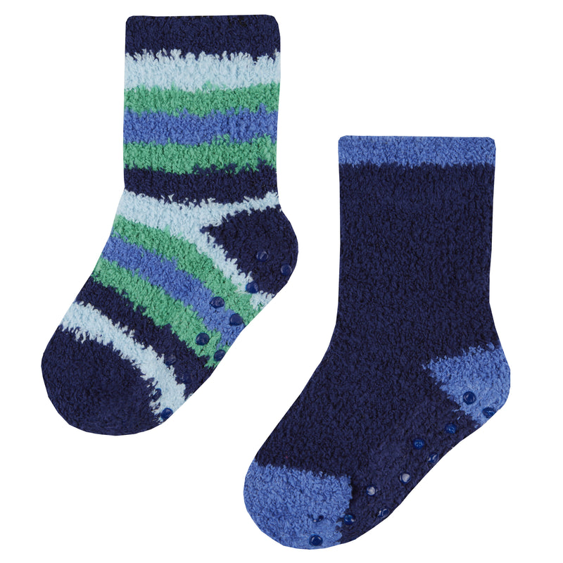 Boys Double Pack Socks with Gripper- 00-3.5 (44B762) - Kidswholesale.co.uk