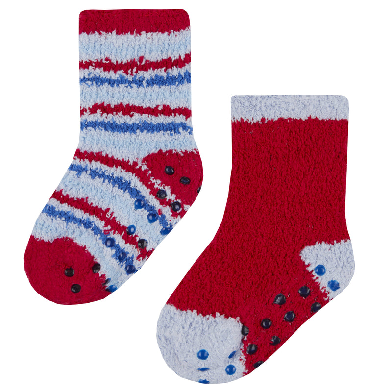 Boys Double Pack Socks with Gripper- 00-3.5 (44B762) - Kidswholesale.co.uk