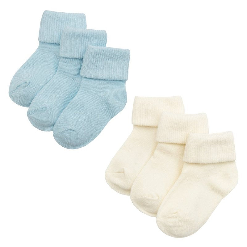 Baby Boys 3 Pack Plain Turn Over Socks (0-0, 0-2.5, 3-5.5) 44B458