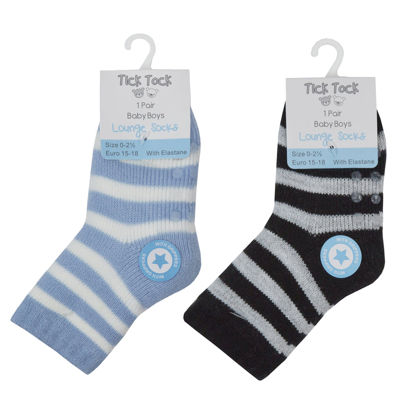 Boys One Pack Socks with Gripper- 0-2.5 to 3-5.5 (44B843) - Kidswholesale.co.uk