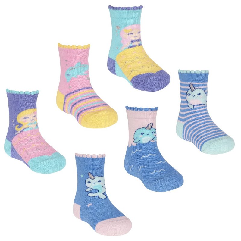 BABY GIRLS 3 PACK COTTON RICH DESIGN ANKLE SOCKS (ASSORTED SIZES) 44B876