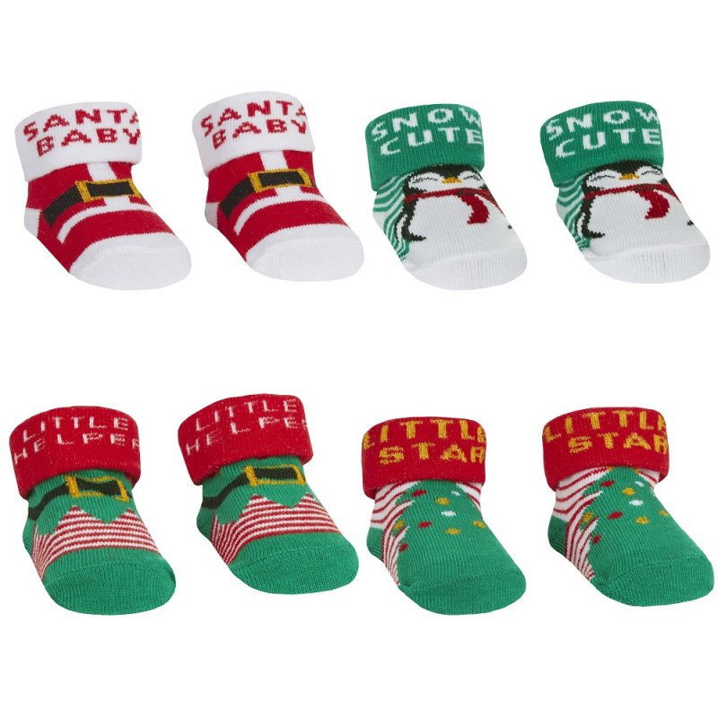 BABY CHRISTMAS ORGANZA BAG GIFT SOCKS (0-12 MONTHS) (PK16) 44B968