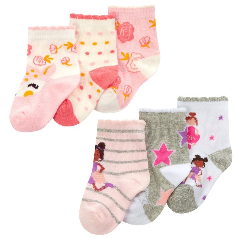 BABY GIRLS 3 PACK COTTON RICH DESIGN ANKLE SOCKS (3-5.5) (PK4) 44B976