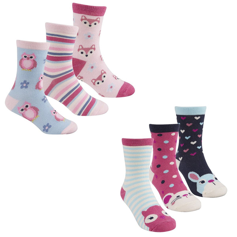 Girls 3 Pack Design Socks 43B477 - Kidswholesale.co.uk