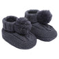 Steel Blue 'Elegance' Cable Knit Bootees w/Pom Pom : ABO12-SB