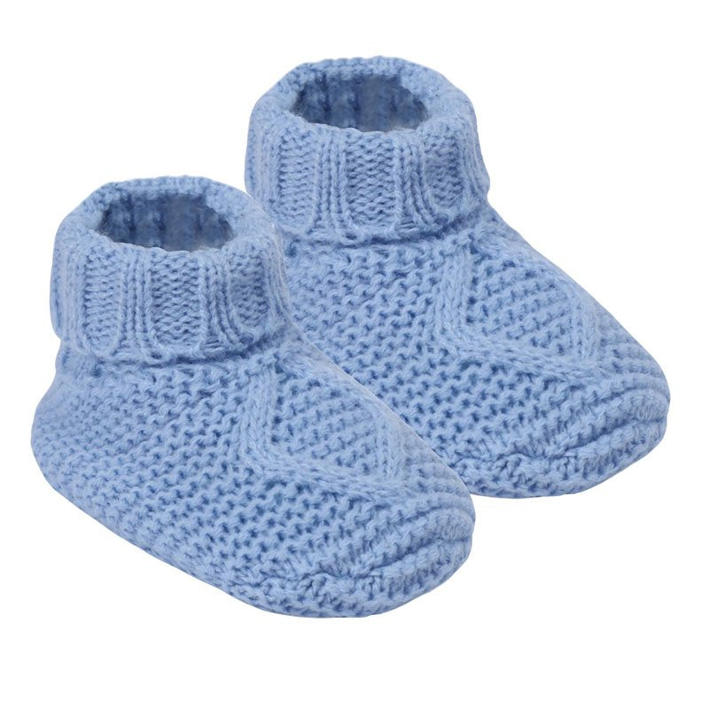 Baby Chain Knit Booties - Blue (PK6) (NB-12m) ABO14-BB