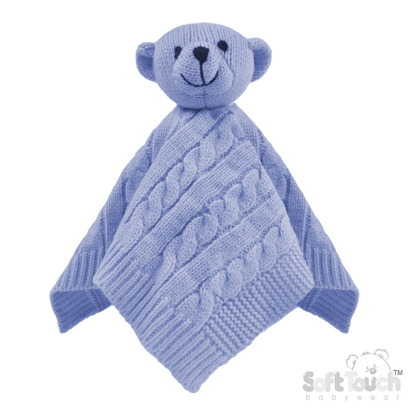 Blue Cable Knit Elegance Bear Comforters (PK6) ACO12-B