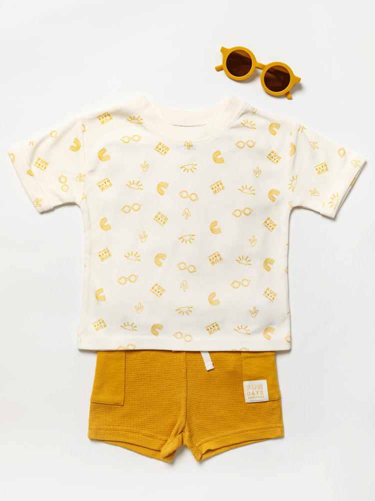 Baby Boys Shorts Set - Yellow Sunglasses (6-24m) (PK6) B03899
