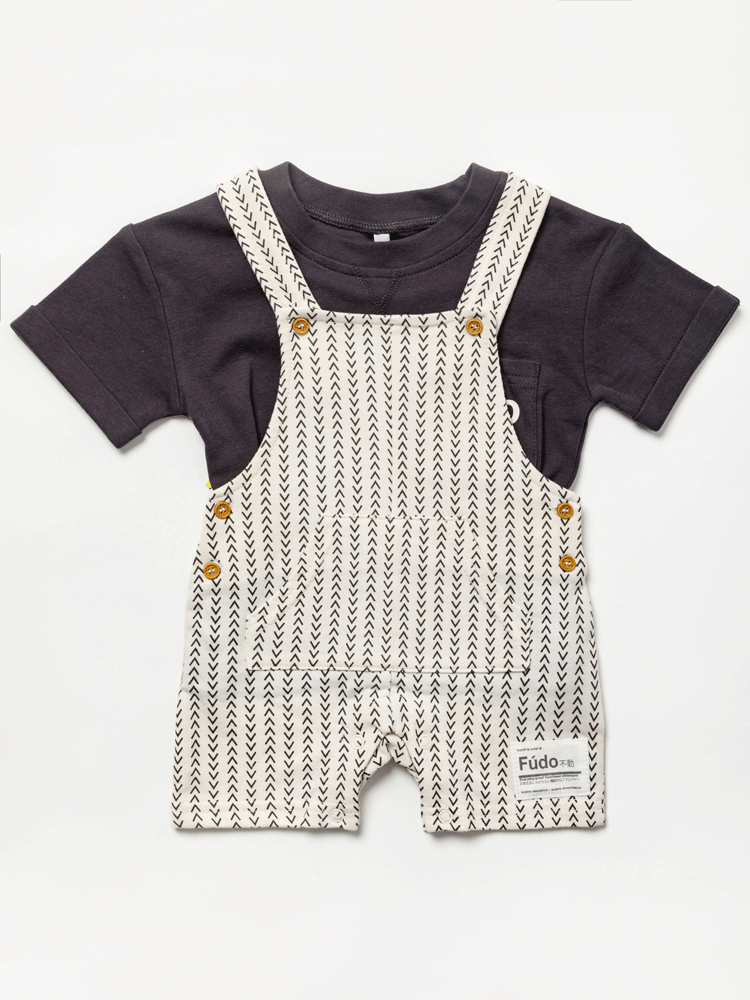 Baby Boys Dungaree Set - Striped Arrows (3-24m) (PK4) B04013