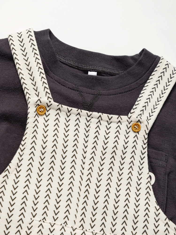 Baby Boys Dungaree Set - Striped Arrows (3-24m) (PK4) B04013